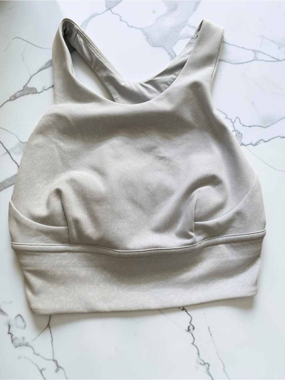 Lululemon High-Neck Bralette Top - Light Gray Subtle Design